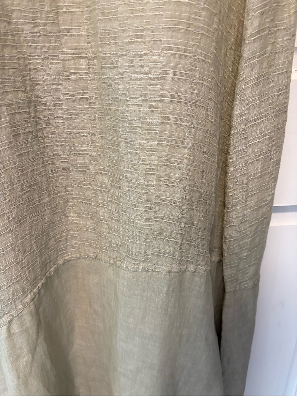 Flax 100% linen light green sleeveless lightweight lagenlook midi dress 1g 1x - Picture 2 of 6